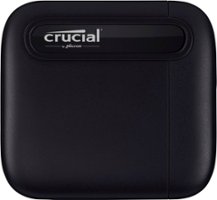 Crucial - X6 SE 4TB External USB-C/USB-A Portable SSD - Black - Front_Zoom
