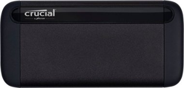 Crucial - X8 1TB External USB-C 3.2 Gen 2/USB-A Portable SSD - Black - Front_Zoom