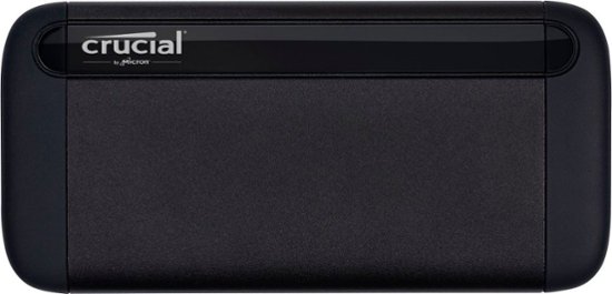 Front Zoom. Crucial - X8 1TB External USB-C 3.2 Gen 2/USB-A Portable Solid State Drive.
