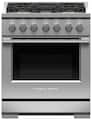 Fisher & Paykel - 30 in. Wide 5 Burner Freestanding 4.6 cu ft Convection Gas Range - Stainless Steel