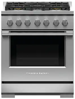 Fisher & Paykel - Professional 30 inch 5 Burner Gas Range - Stainless Steel