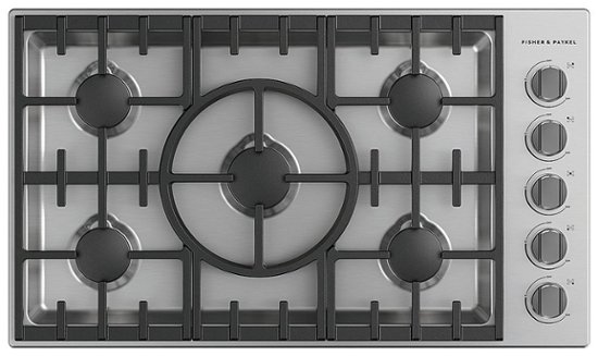 Fisher & Paykel – 36 In Professional Drop-In LP Gas Cooktop – Stainless steel