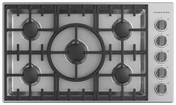 Fisher & Paykel - 36 In Professional Drop-In Gas Cooktop with Halo - Stainless Steel - Front_Zoom