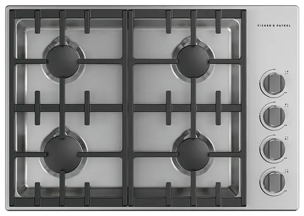 Front. Fisher & Paykel - 30 In Professional Drop-In Gas Cooktop - Stainless Steel.