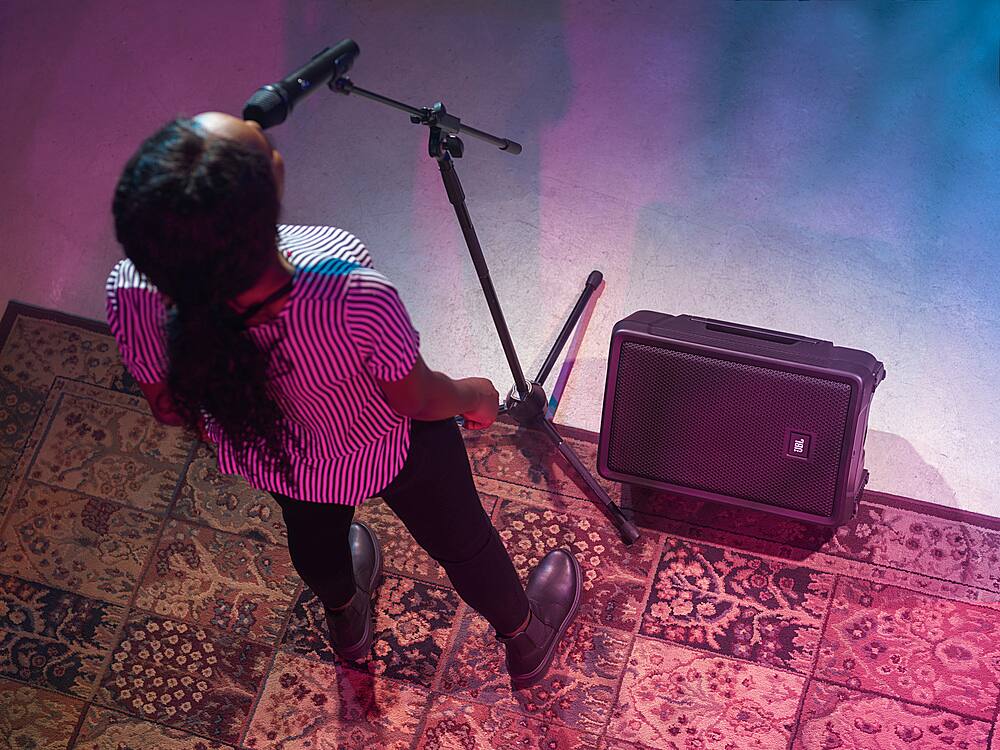 Alt View 18. JBL - IRX108BT 1300W Powered 8" Portable Speaker with Bluetooth - Black.