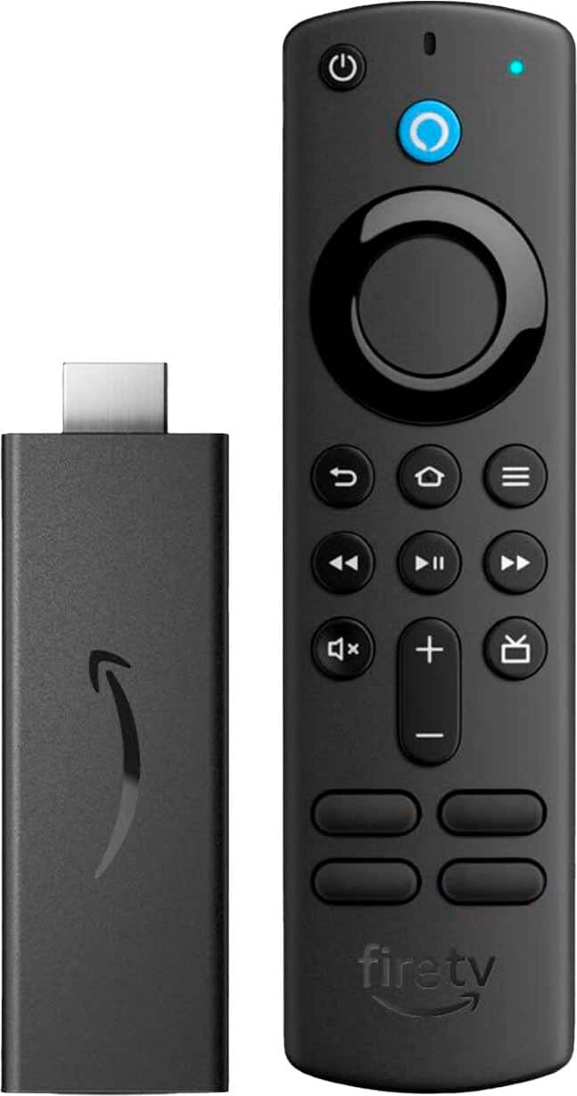 Front. Amazon - Fire TV Stick (3rd Gen) with Alexa Voice Remote (includes TV controls) | HD streaming device | 2021 release - BLACK.
