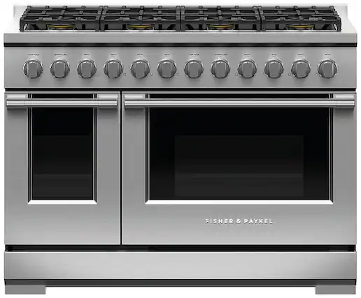 Front. Fisher & Paykel - Professional 48 inch 8 Burner Gas Range - Stainless Steel.