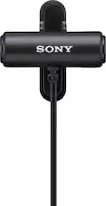 Front. Sony - ECMLV1 Omnidirectional Lavalier Microphone with Compact Stereo - Black.