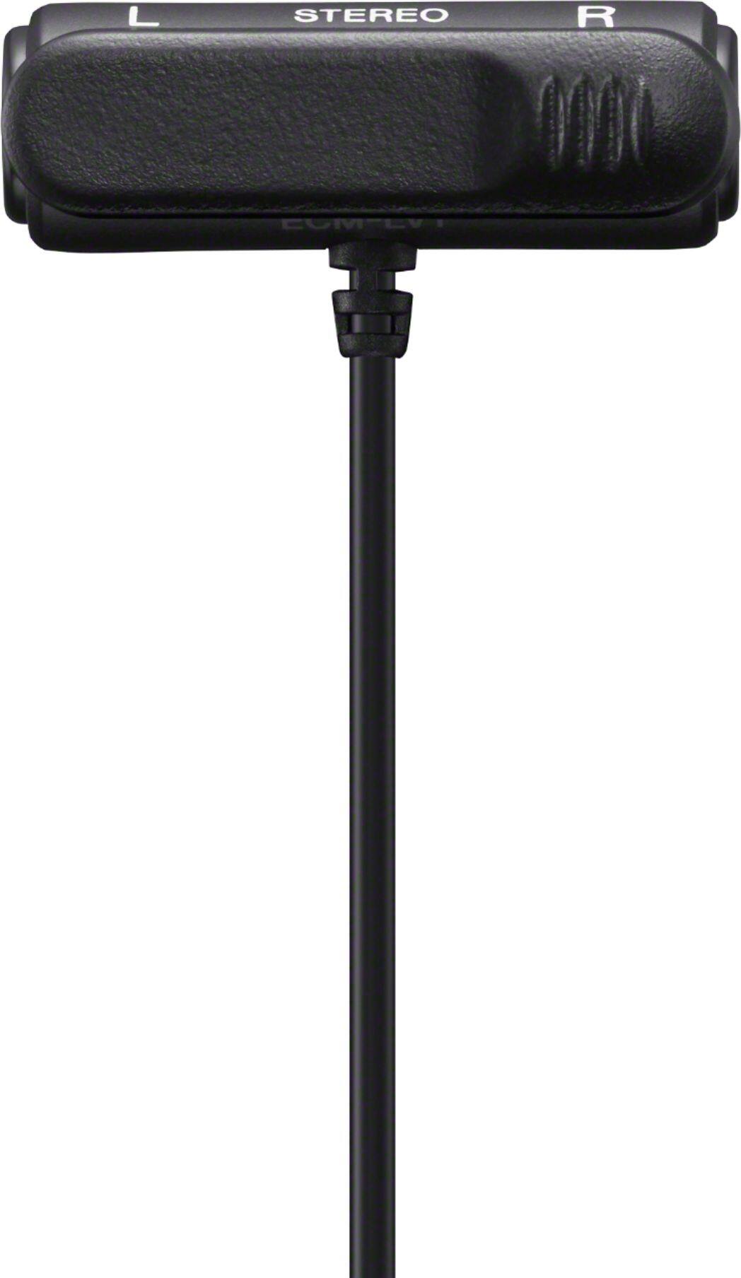 Left. Sony - ECMLV1 Omnidirectional Lavalier Microphone with Compact Stereo - Black.
