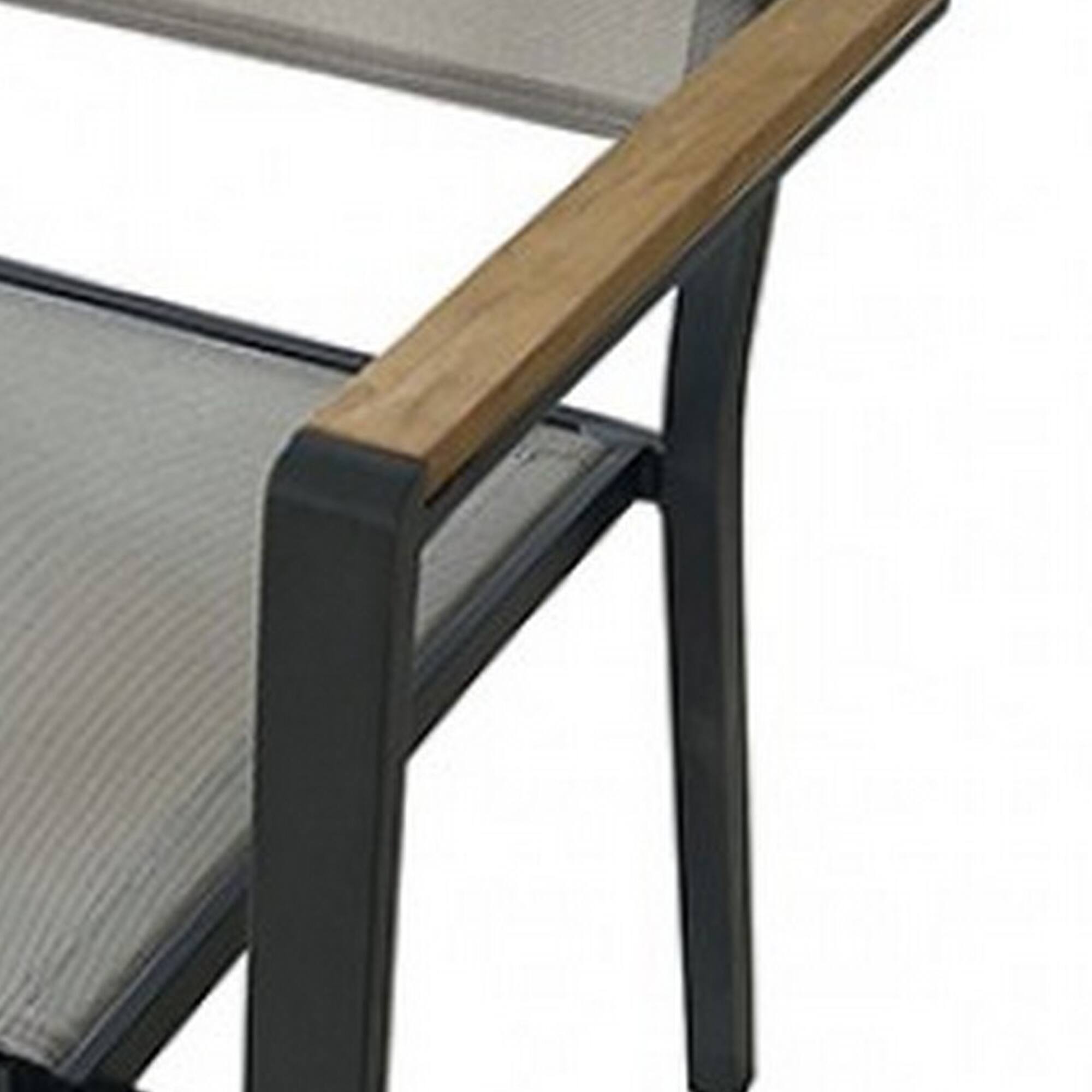 Alt View 3. Manhattan Lane - Ankia 23 Inch Outdoor Armchair, Wood, Strong Aluminium Frame - Brown, Black.