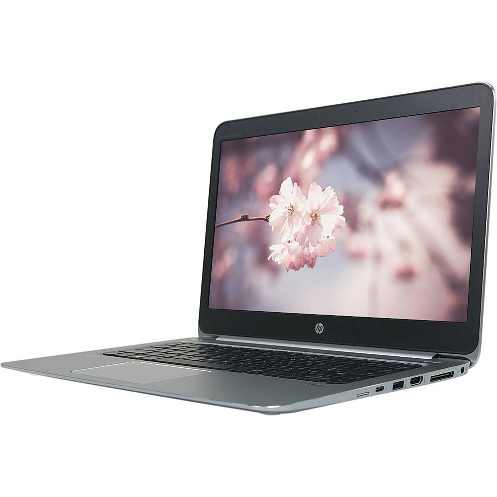 Left View: HP - EliteBook 14" Refurbished Laptop - Intel Core i5 - 8GB Memory - 512GB SSD - Gray