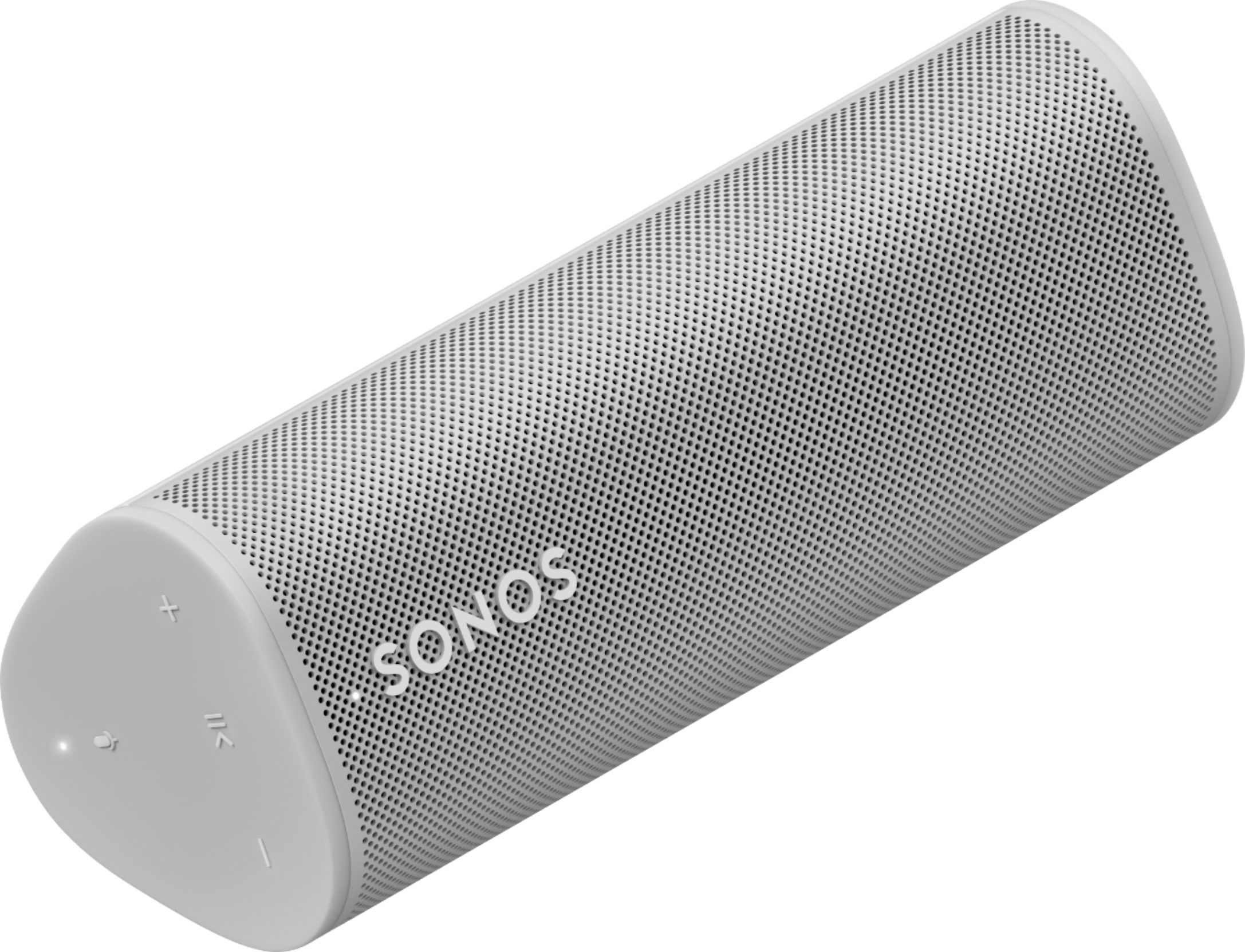 Left View: Sonos - Geek Squad Certified Refurbished Roam Smart Portable Wi-Fi and Bluetooth Speaker with Amazon Alexa and Google Assistant - Lunar White