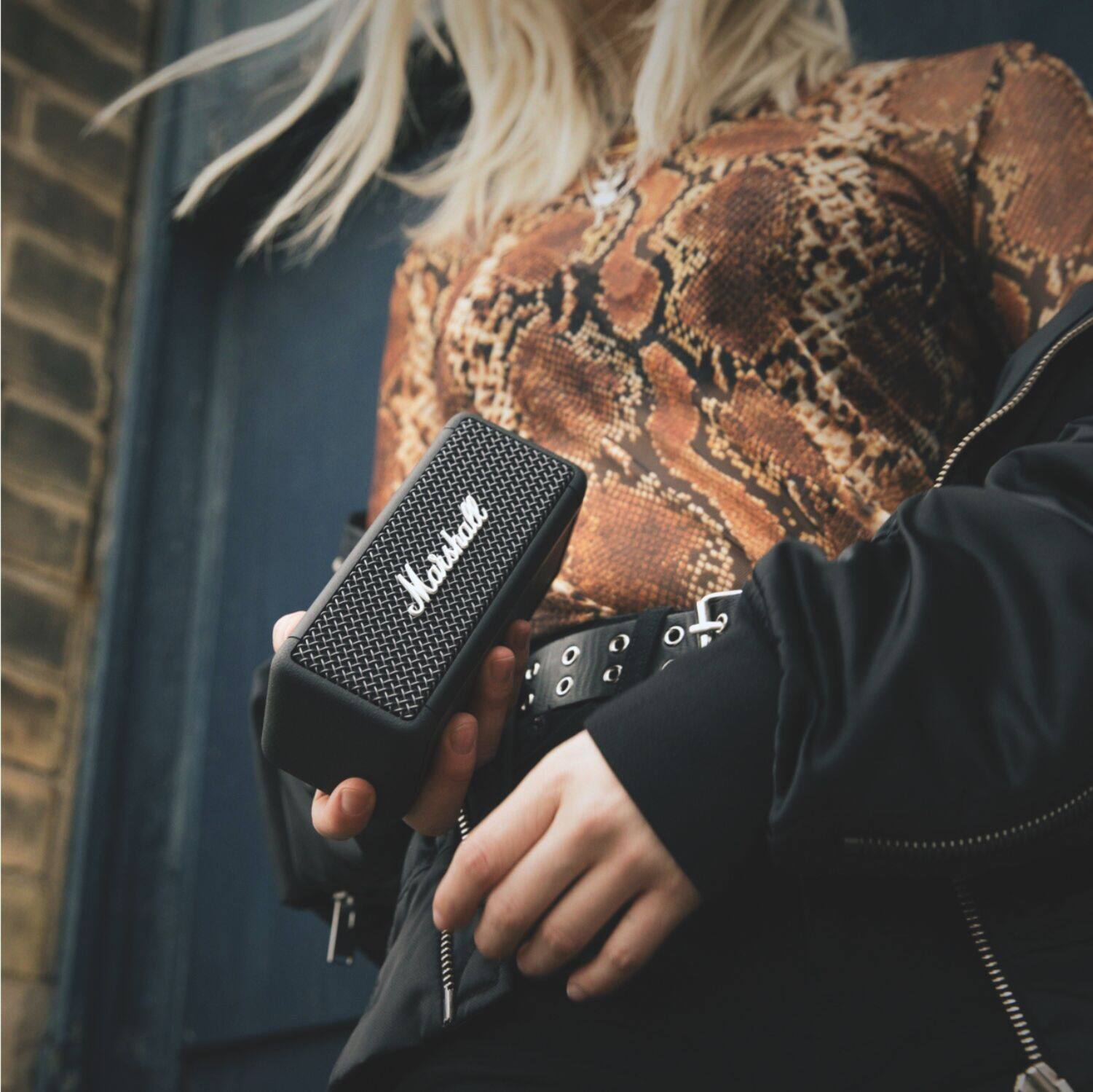 Alt View 23. Marshall - Geek Squad Certified Refurbished Emberton Portable Bluetooth Speaker - Black.