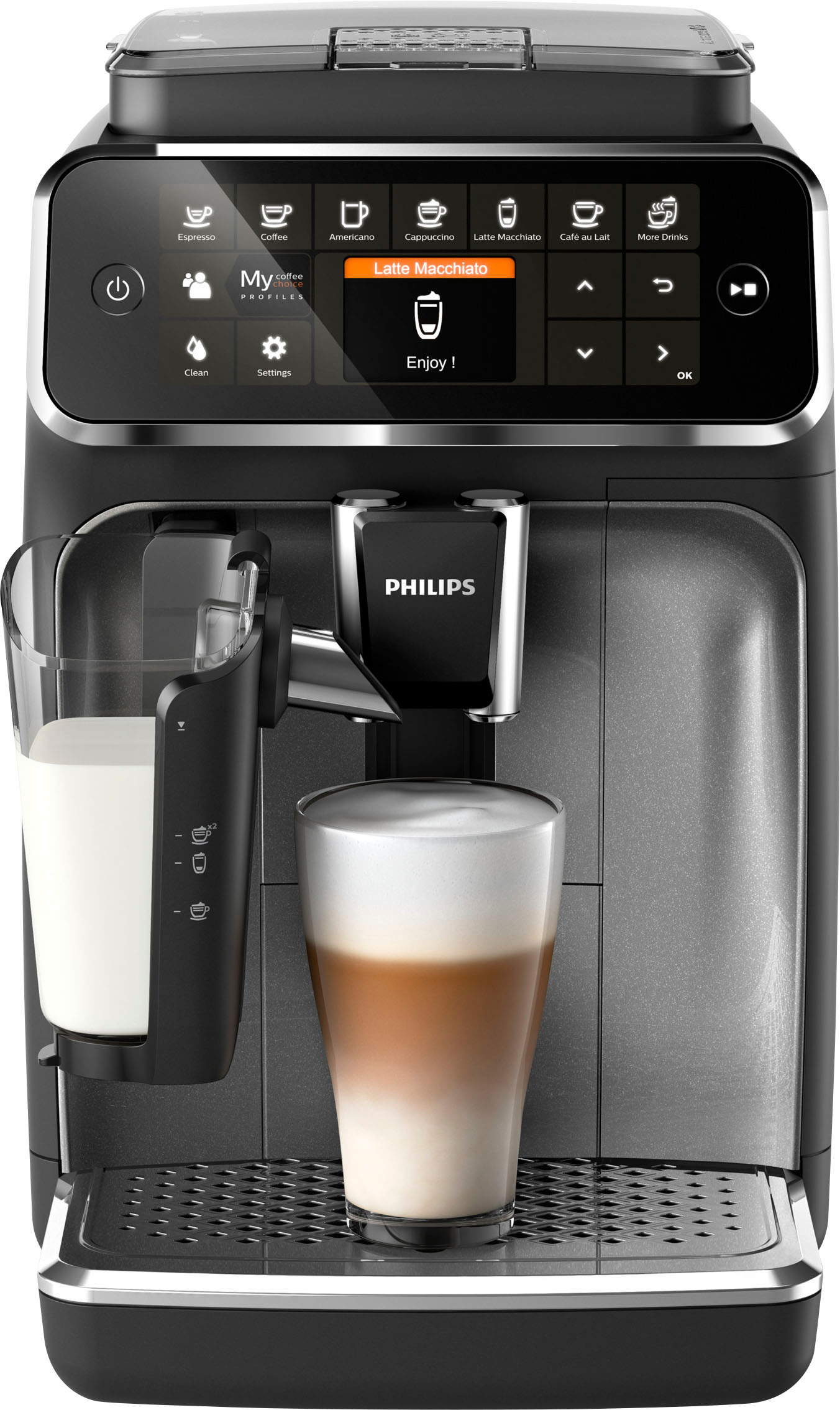 Absolute submarine negative Philips 4300 Series Fully Automatic Espresso Machine with LatteGo Milk  Frother, 8 Coffee Varieties Black EP4347/94 - Best Buy