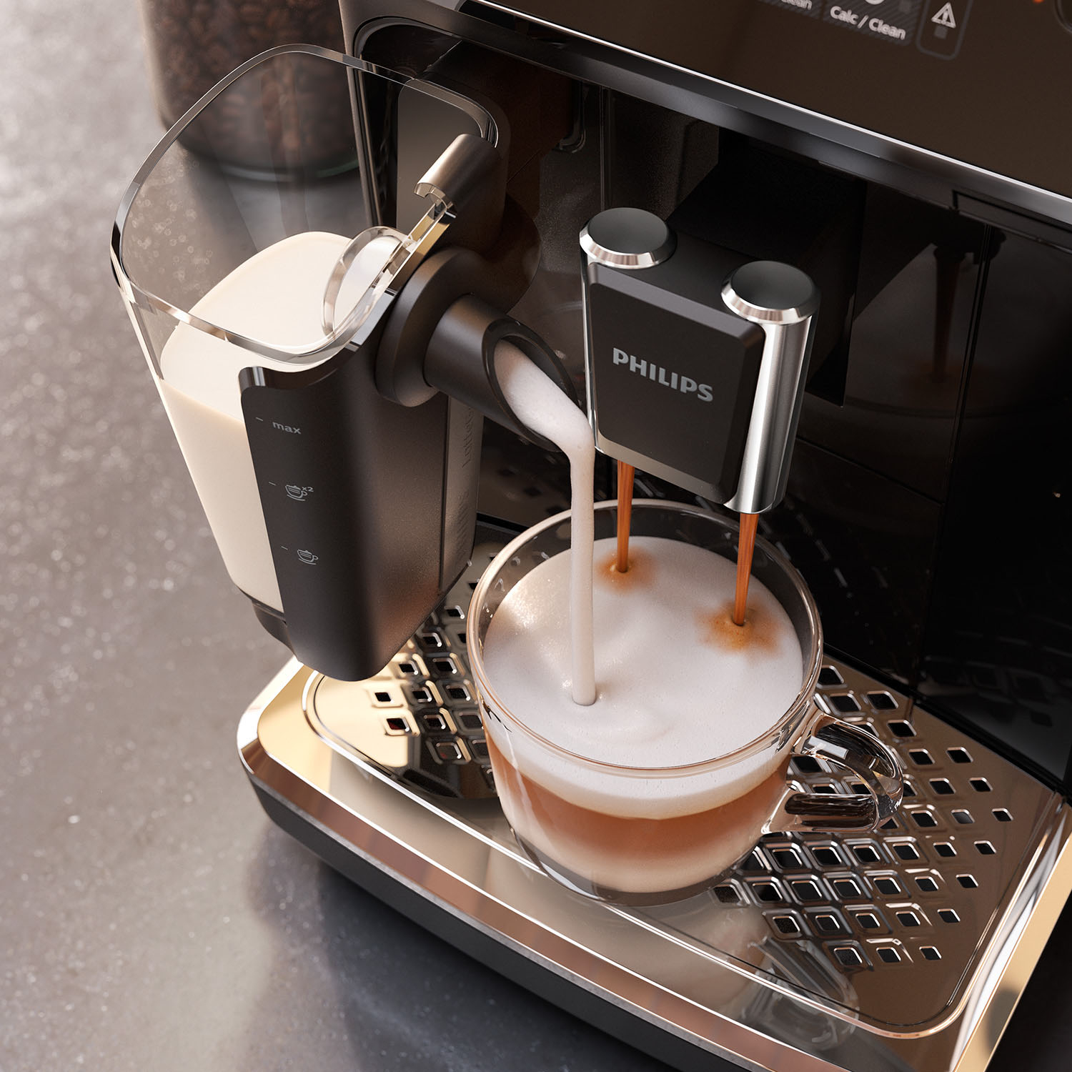 Philips 4300 Series Machine à expresso entièrement automatique - Mousseur à  lait LatteGo, 8 variétés de café, écran tactile intuitif, noir, (EP4347/94)  : : Maison