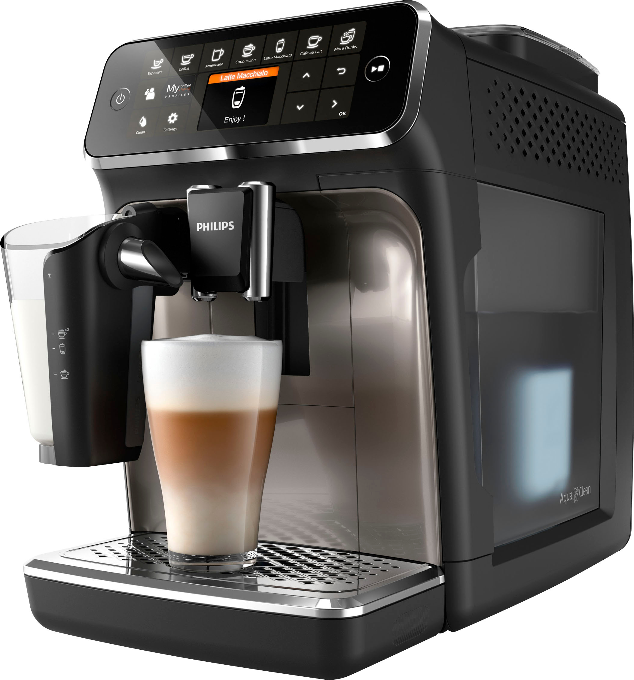 Philips 3200 Series Fully Automatic Espresso Machine with LatteGo Milk  Frother and Iced Coffee, 5 Coffee Varieties Black EP3241/74 - Best Buy