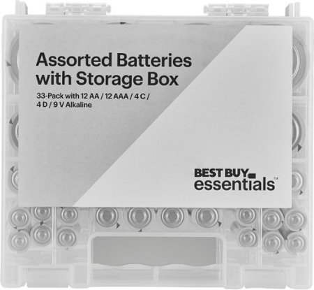 Best Buy essentials™ - Assorted Batteries with Storage Box (33-Pack)