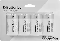 Best Buy essentials™ - D Batteries (4-Pack) - Alt_View_Zoom_11