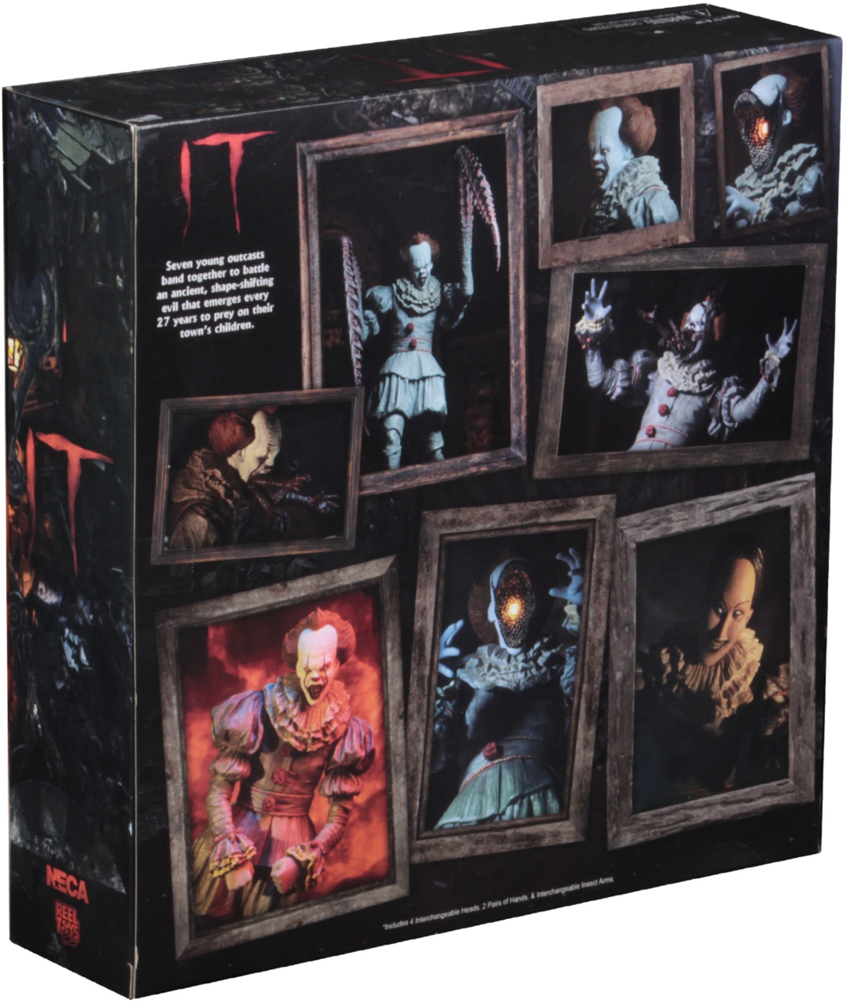 Left View: NECA - IT - 7" Scale Action Figure - Ultimate Pennywise: The Dancing Clown (2017 Movie)