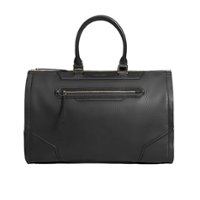 Hook & Albert - Leather Garment Weekender Messenger Bag - Black - Front_Zoom