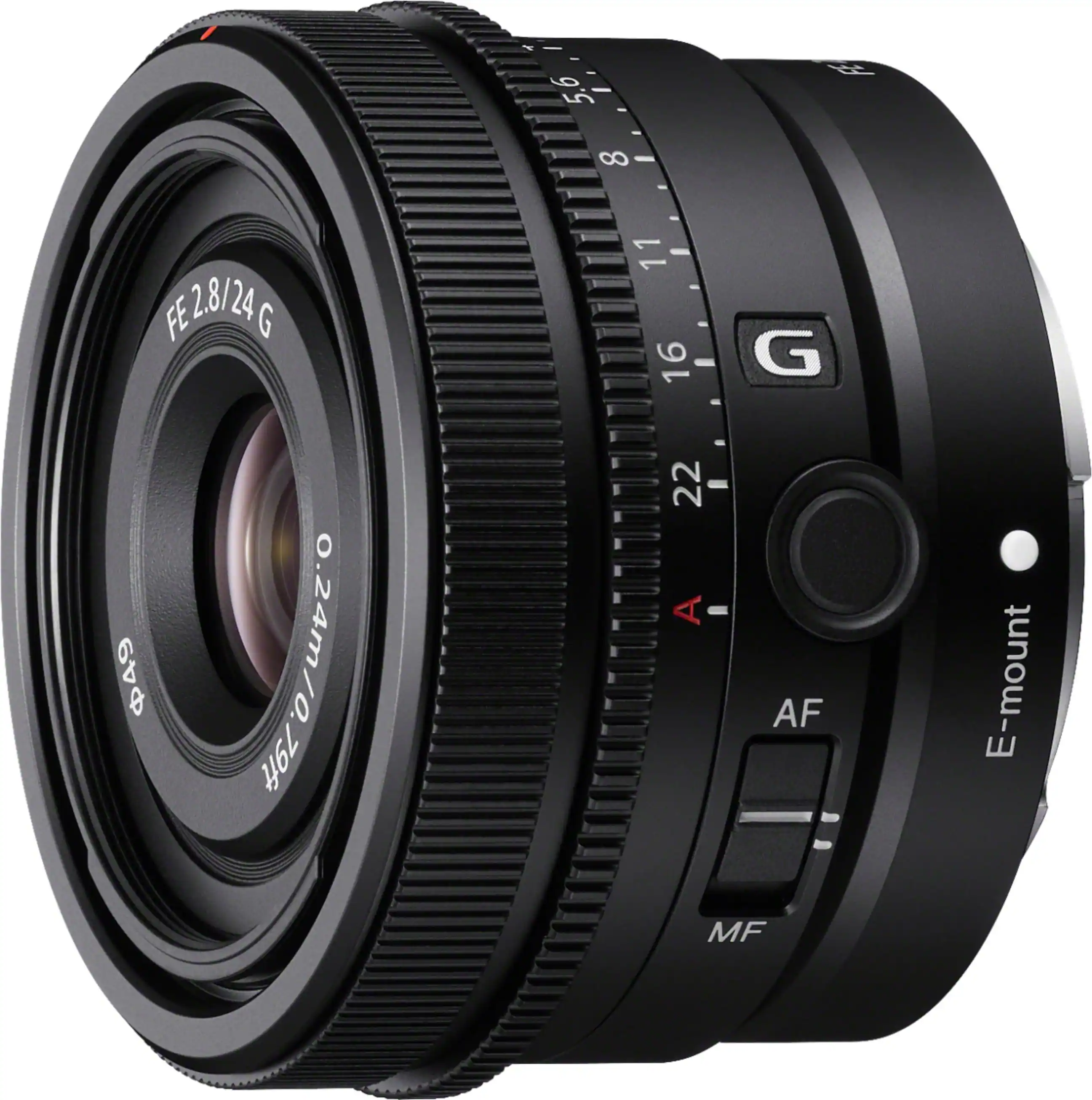 Front. Sony - FE 24mm F2.8G Full-frame Ultra-compact G Lens for Sony Alpha E-mount Cameras - Black.