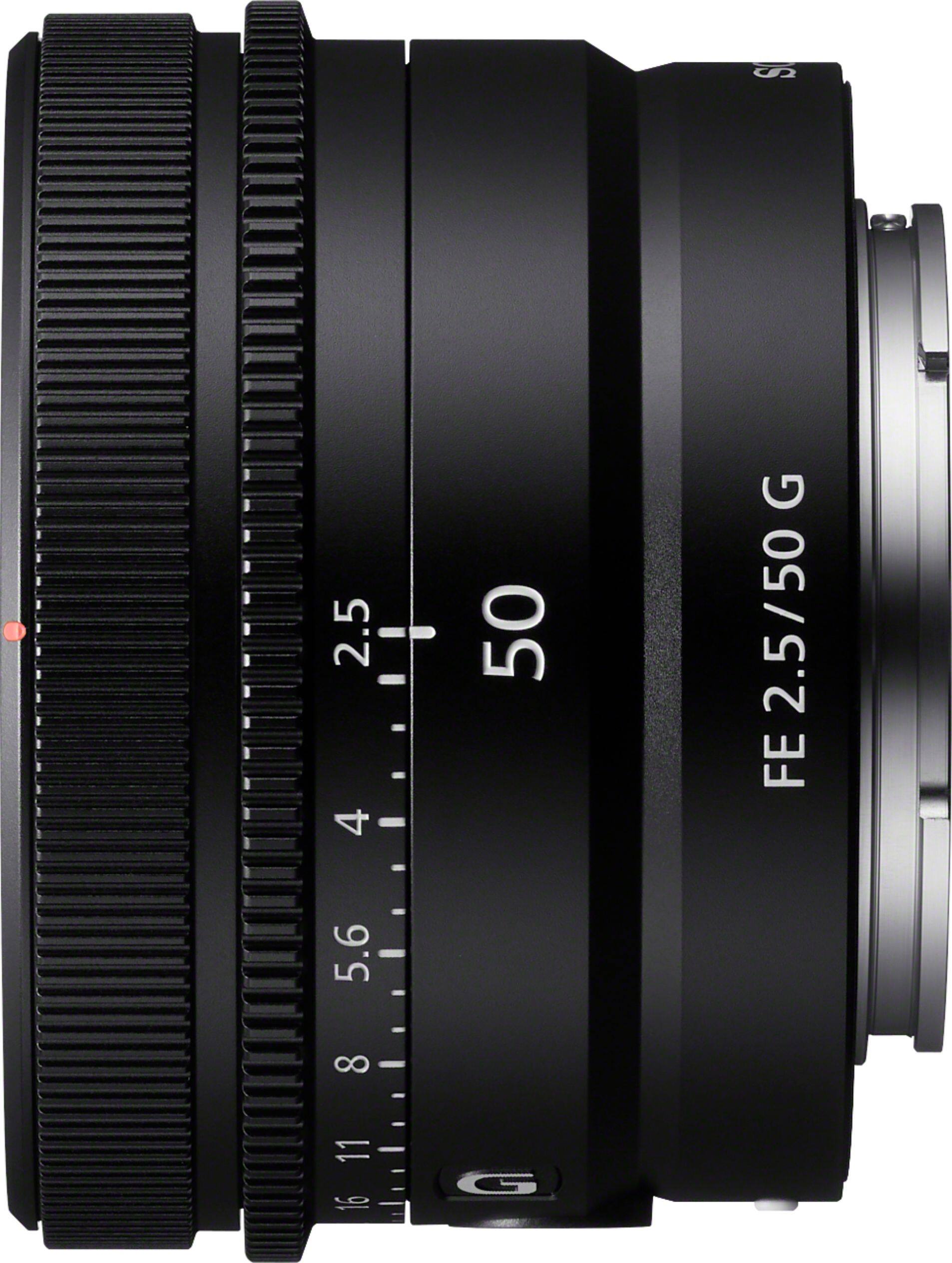 Angle. Sony - FE 50mm F2.5 G Full-frame Ultra-compact G Lens for Sony Alpha E-mount Cameras - Black.