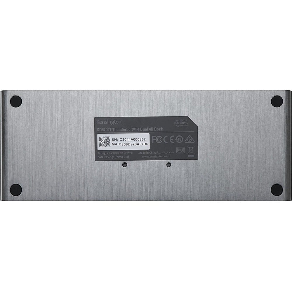 Alt View 17. Kensington - SD5700T Thunderbolt 4 Dual 4K Docking Station with 90W PD - Gray.