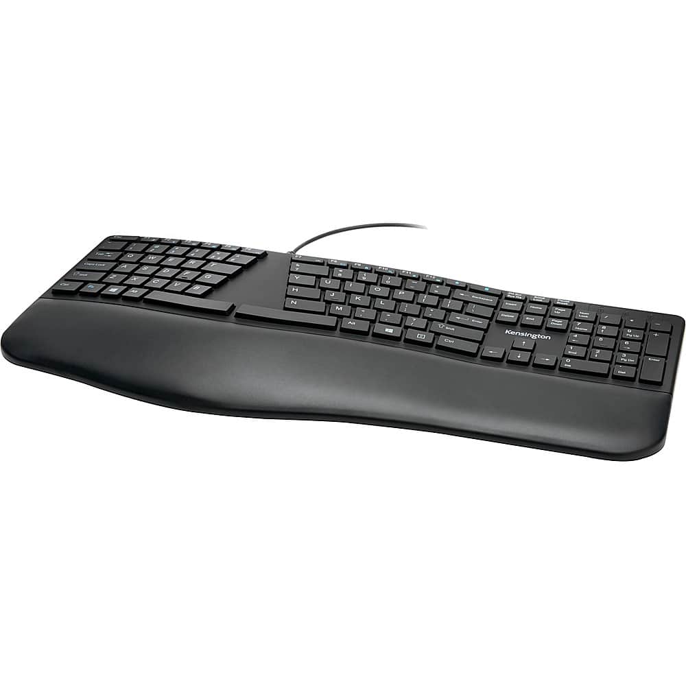 Kensington - K75400US Full-size Wired Keyboard with Pro Fit Ergo - Black - Front_Zoom