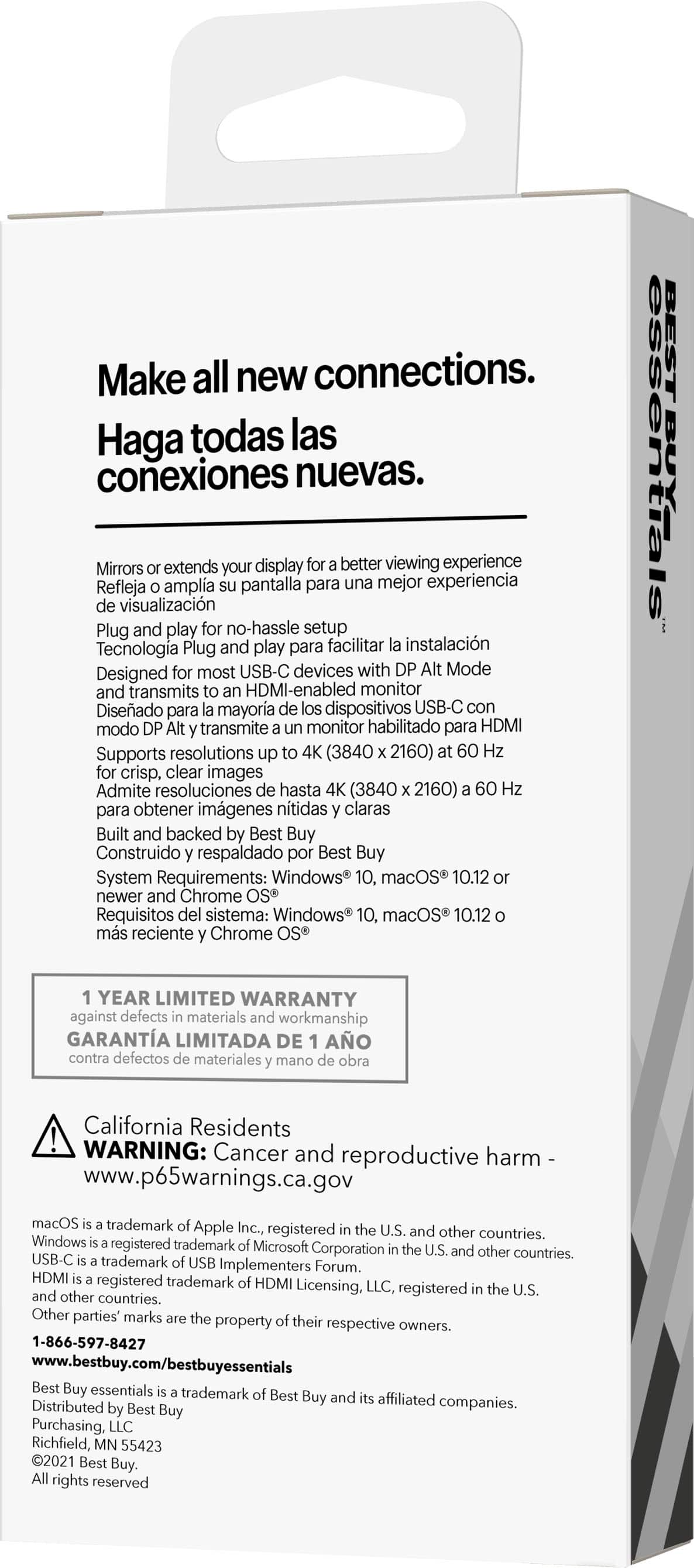 Alt View 16. Best Buy essentials™ - USB-C to HDMI Adapter - White.