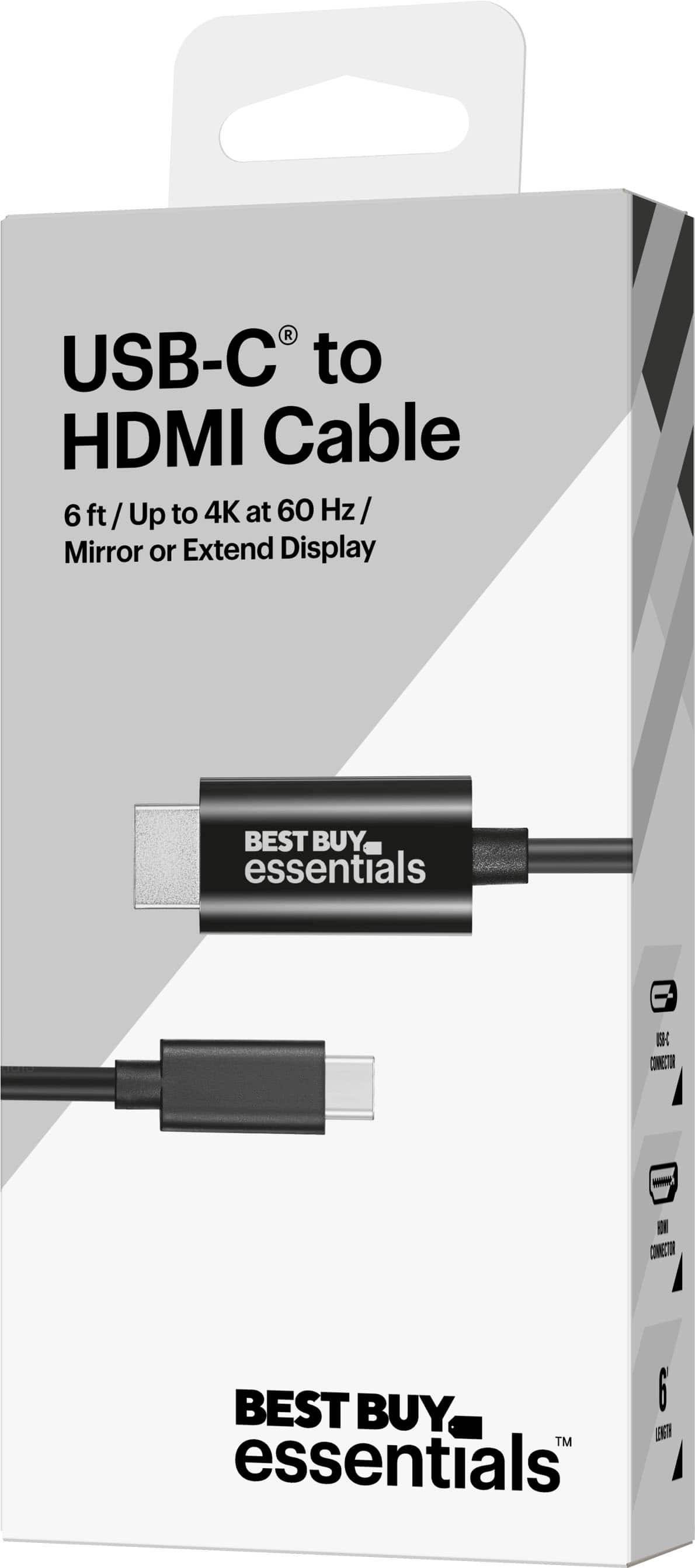 Alt View 15. Best Buy essentials™ - 6' USB-C to HDMI Cable - Black.