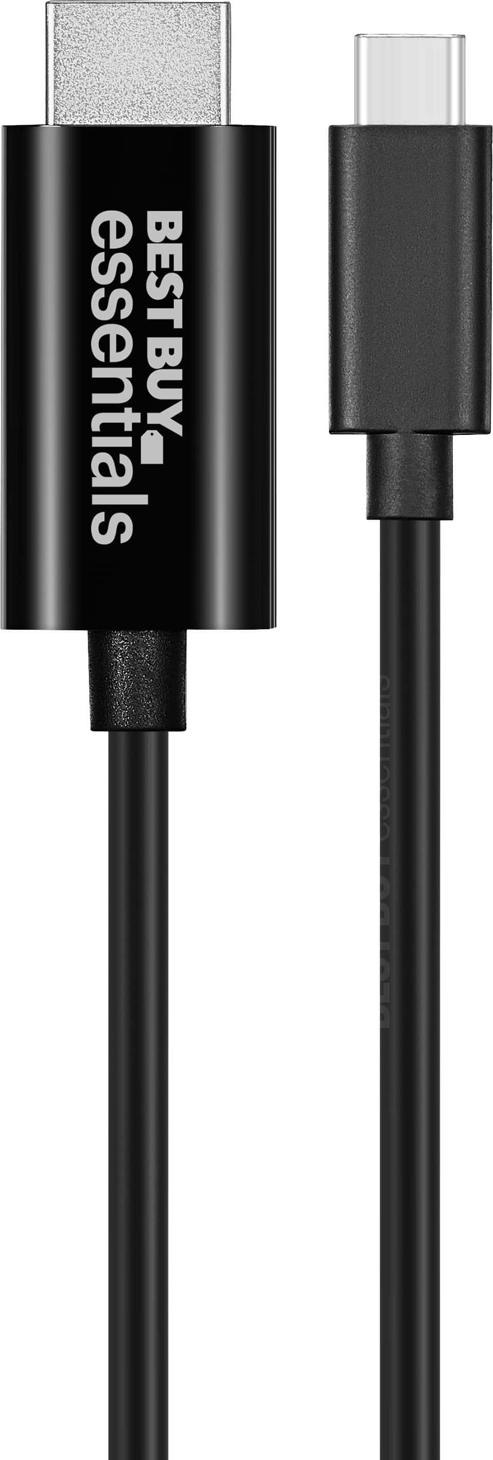 Angle. Best Buy essentials™ - 6' USB-C to HDMI Cable - Black.