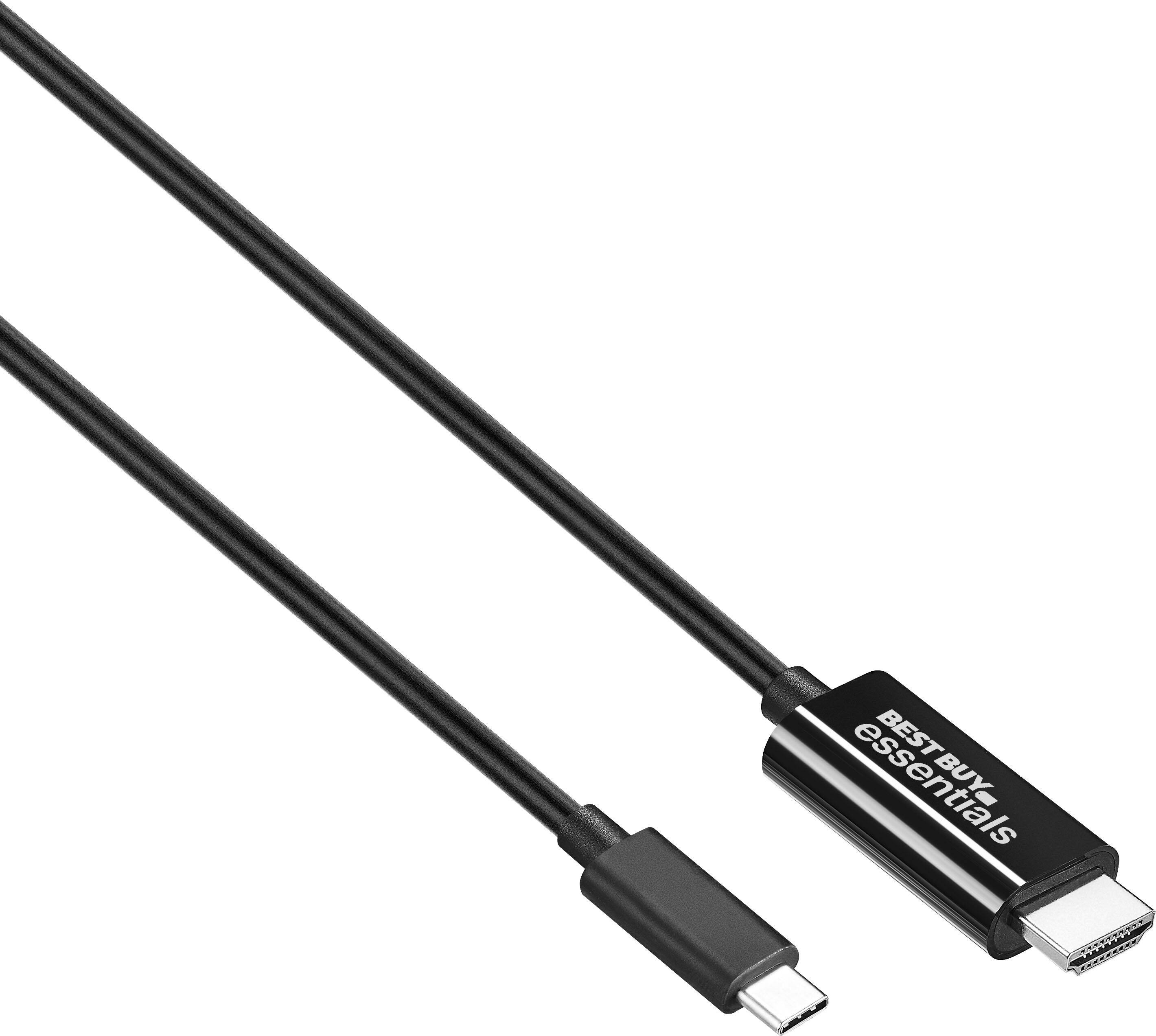 Left. Best Buy essentials™ - 6' USB-C to HDMI Cable - Black.