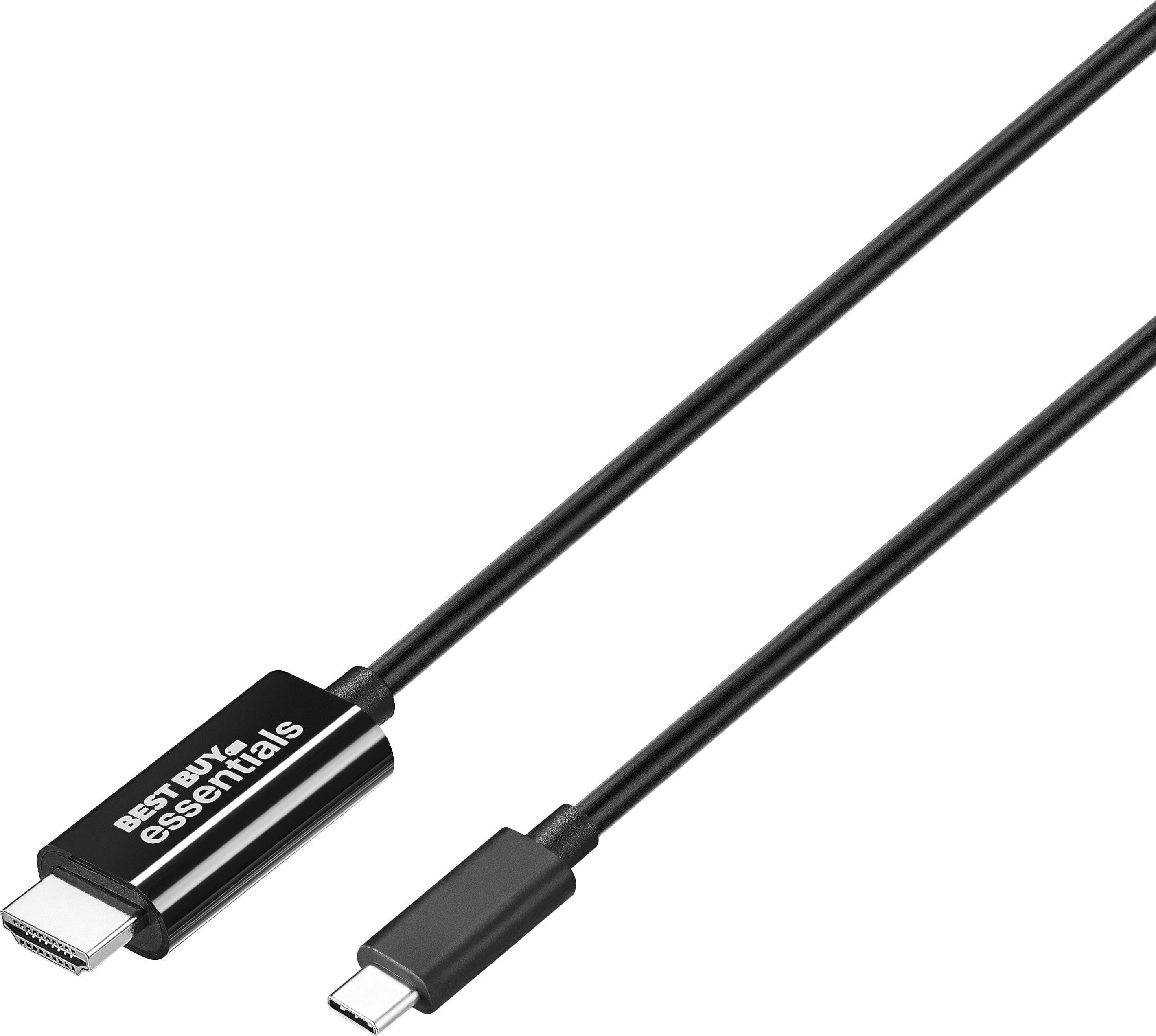 Front. Best Buy essentials™ - 6' USB-C to HDMI Cable - Black.