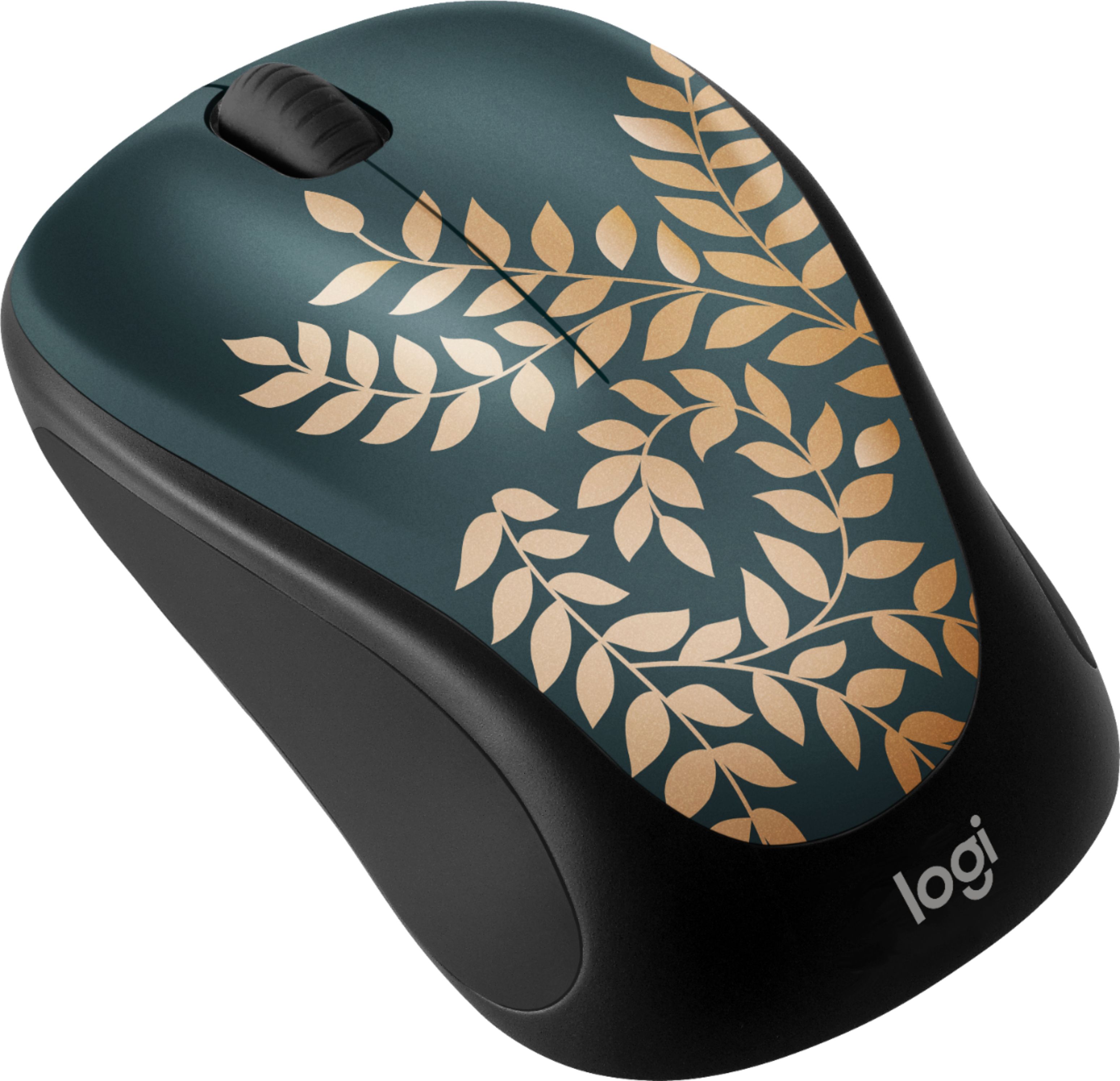 Angle View: Logitech - Design Collection Limited Edition Wireless 3-button Ambidextrous Mouse with Colorful Designs - Golden Garden