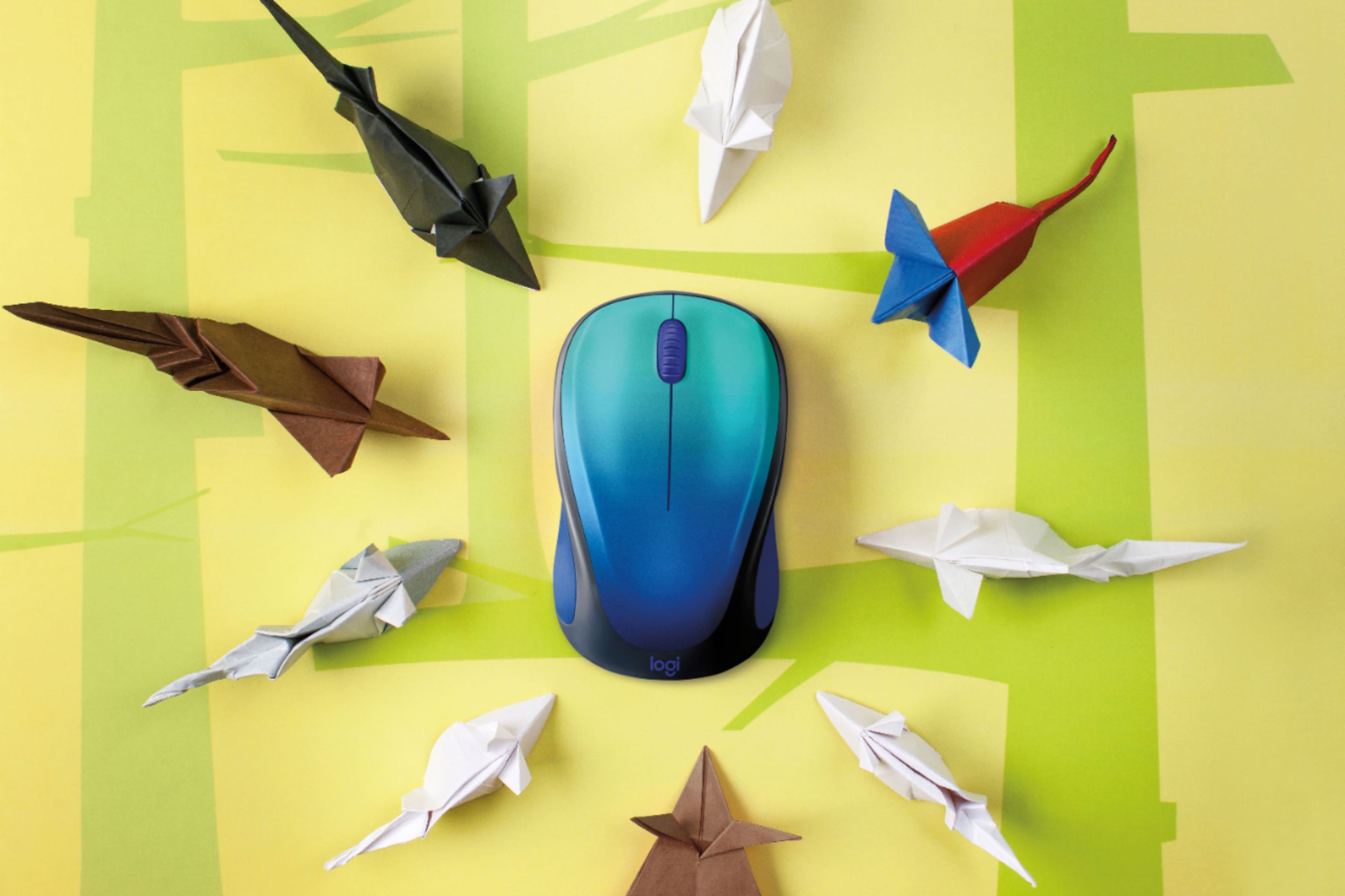 Alt View 13. Logitech - Design Collection Limited Edition Wireless 3-button Optical Ambidextrous Mouse with Colorful Designs - Blue Aurora.