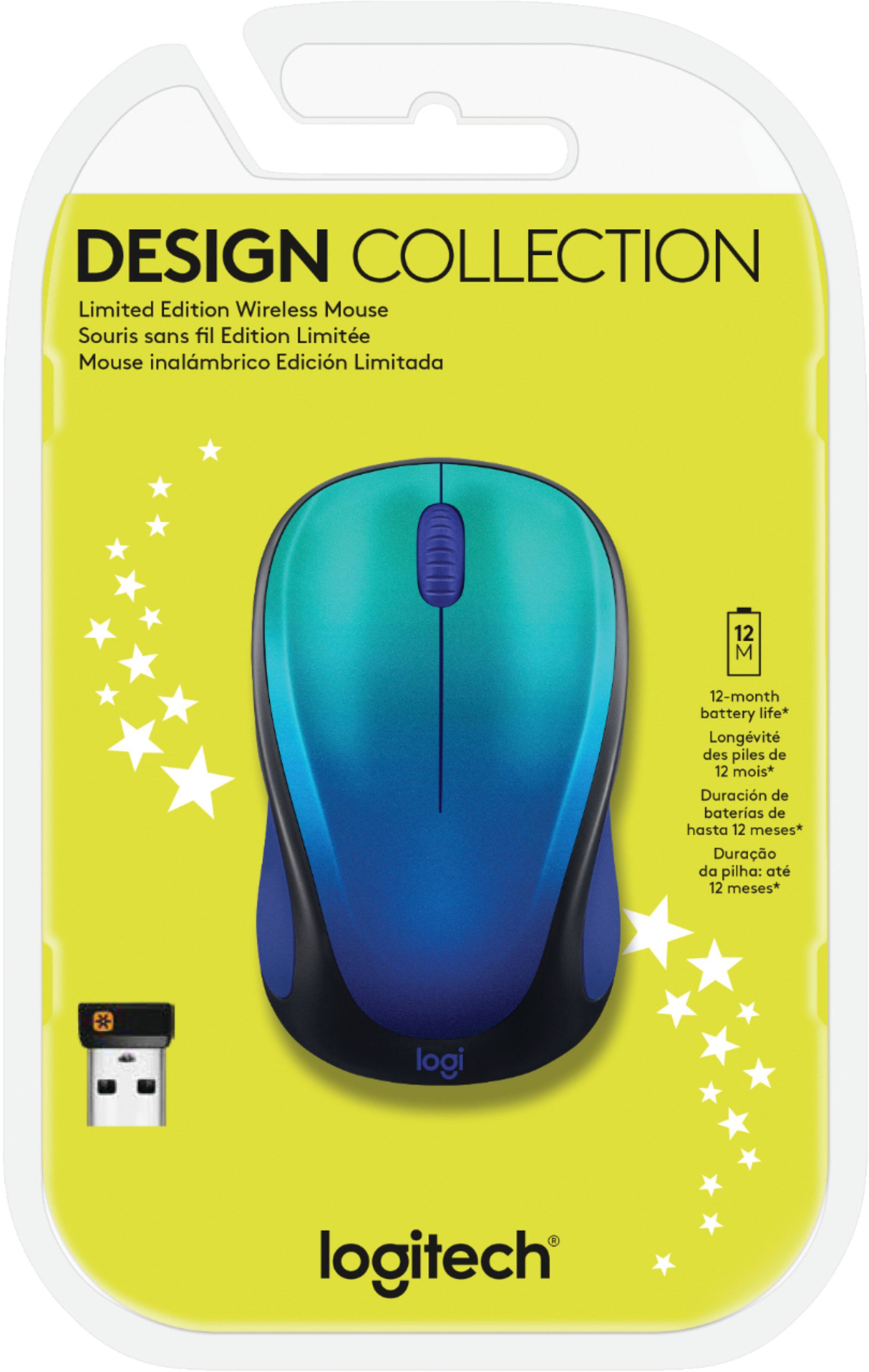 Design Collection Limited Edition Wireless Mouse Souris sans fil Edition Limite Mouse inalmbrico Edicin Limitada 12 M 12-month battery life* Longvit des piles de 12 mois* Duracin de bateras de hasta 12 meses* Durao da pilha: at 12 meses* logitech