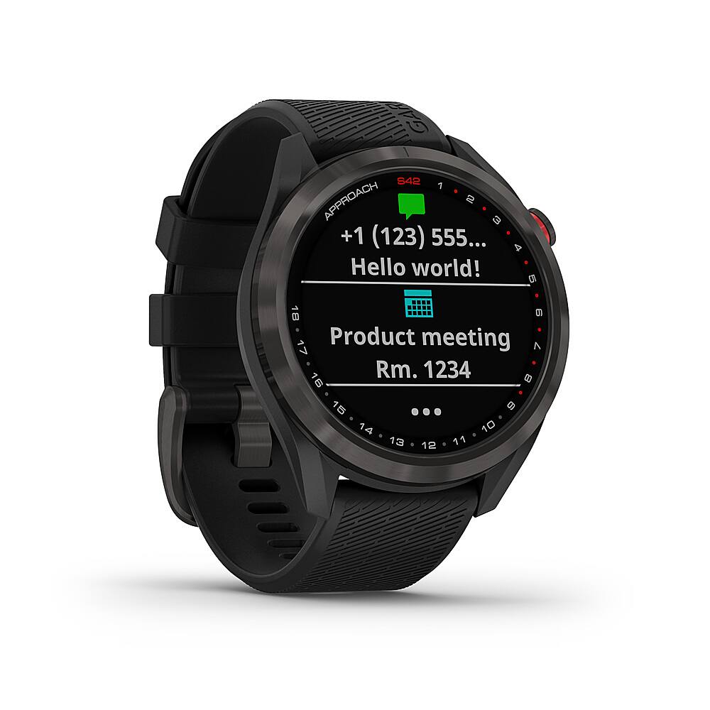 Angle. Garmin - Approach S42 GPS Smartwatch 30 mm  Metal - Gunmetal.