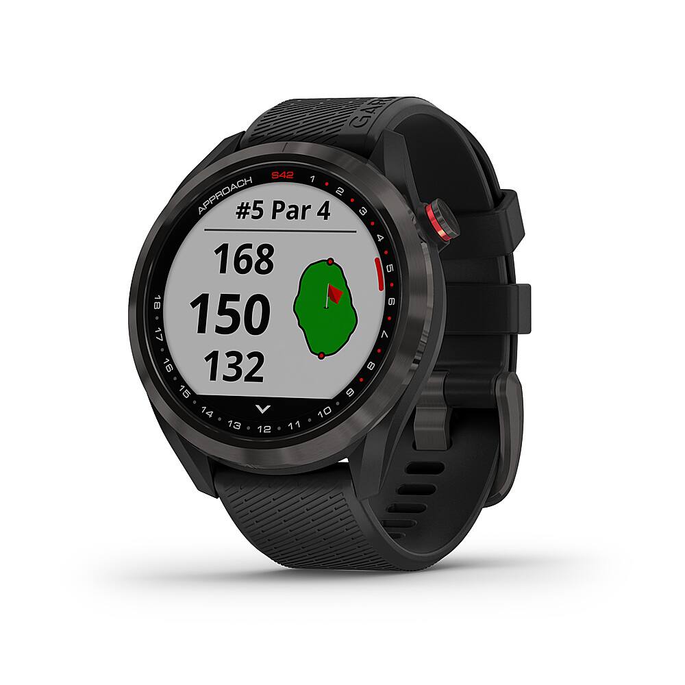 Left. Garmin - Approach S42 GPS Smartwatch 30 mm  Metal - Gunmetal.
