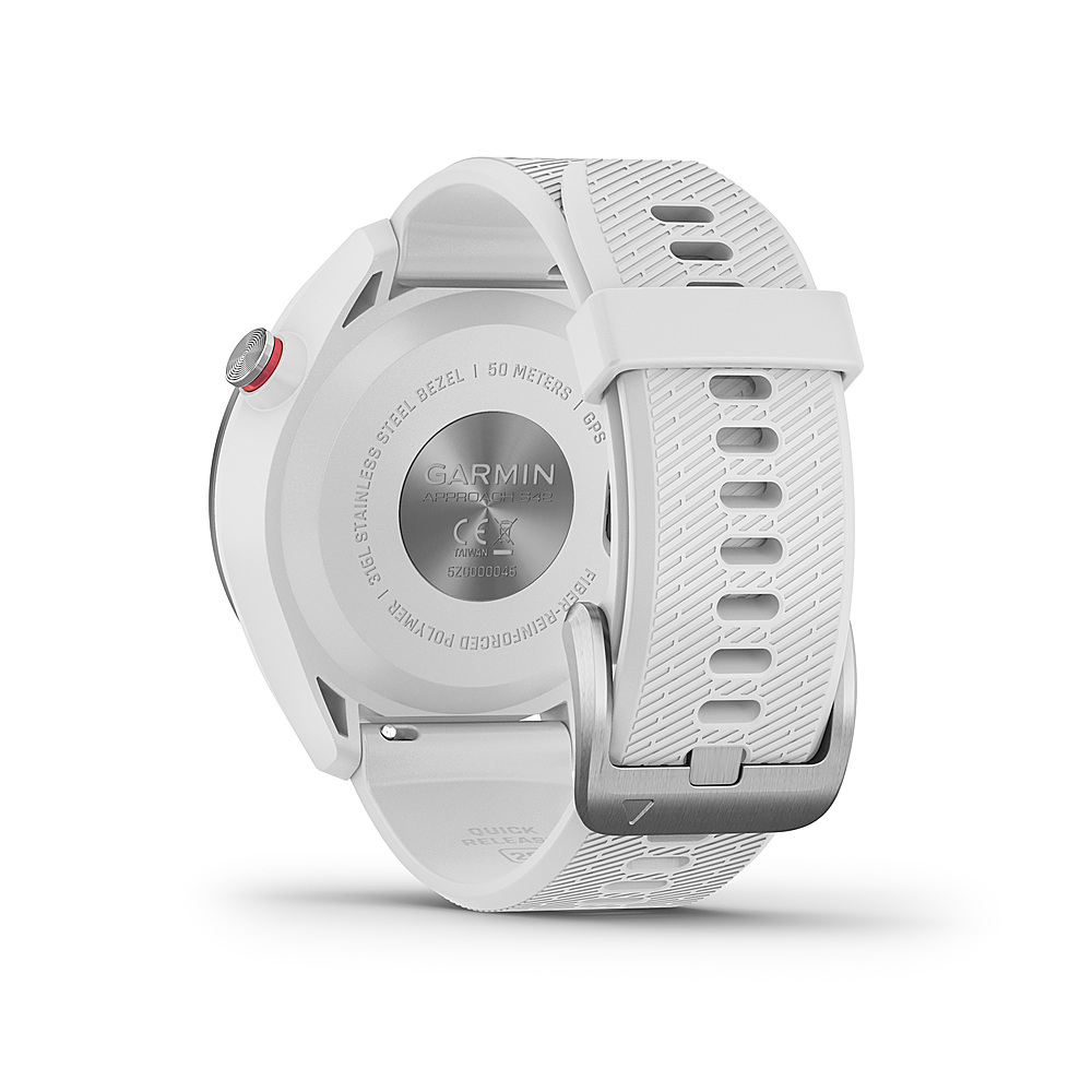 Back View: Garmin - Approach S42 GPS Smartwatch 30mm Metal - Polished Silver