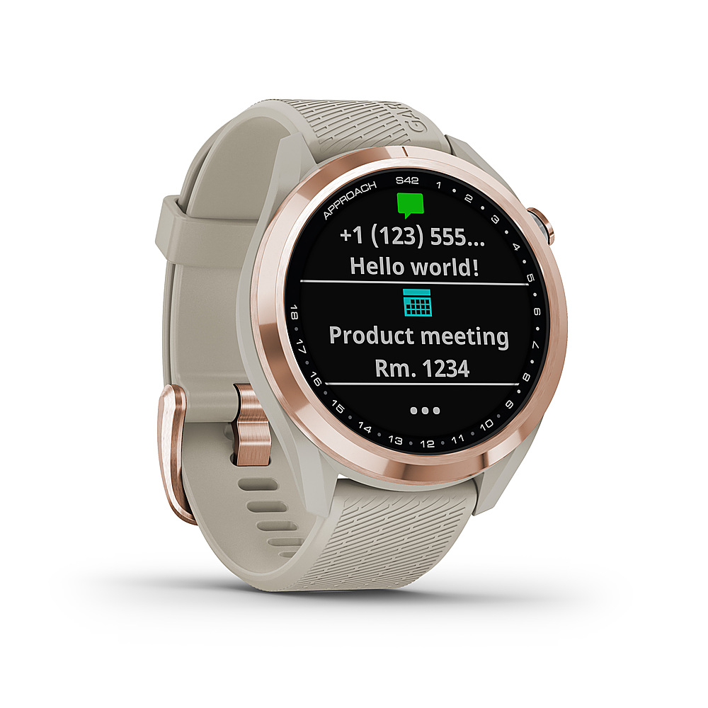 Angle View: Garmin - Approach S42 GPS Smartwatch 30mm Metal - Rose Gold