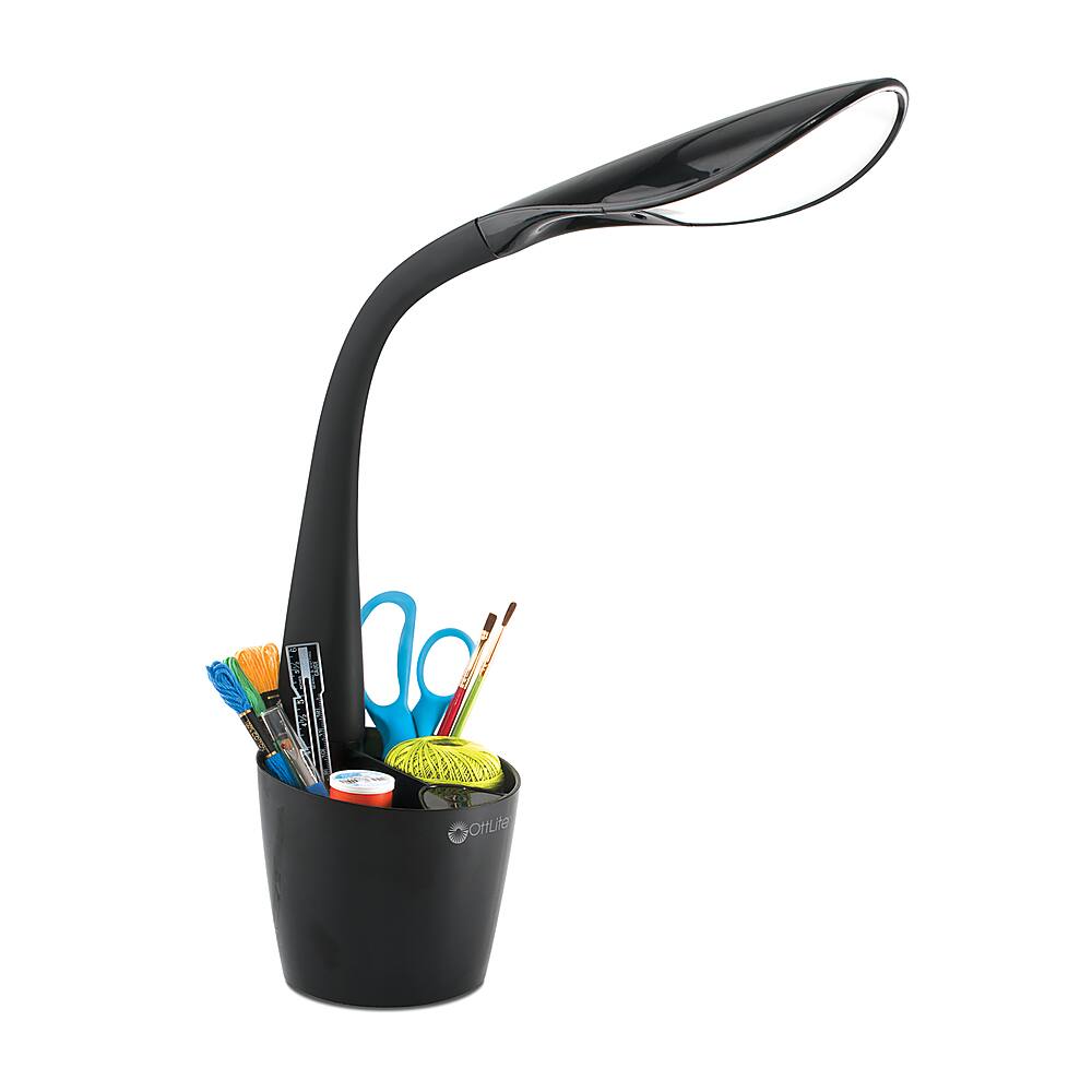 Angle. OttLite - OttLite LED Desk Space Organizer - White.