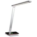Front Zoom. OttLite - Entice LED Desk Lamp with Wireless Charging - Silver.