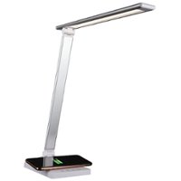 OttLite - Entice LED Desk Lamp with Wireless Charging - Silver - Front_Zoom