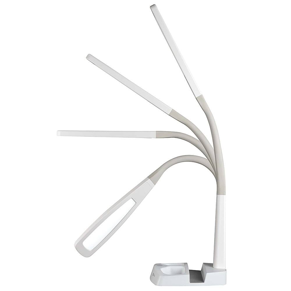 Angle View: OttLite - Wellness Series® LED Desk Lamp with Charging Station - White