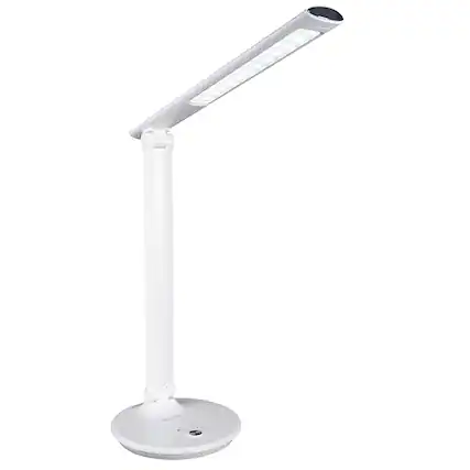 Front. OttLite - Emerge LED Sanitizing Desk Lamp w/ SpectraClean Disinfection, 3 Brightness Settings, Touch Activated Controls & USB Port - White.