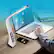 Angle. OttLite - Thrive LED Sanitizing Desk Lamp w/ SpectraClean Disinfection, Smart Digital Display, 3 Brightness Settings & USB Port.