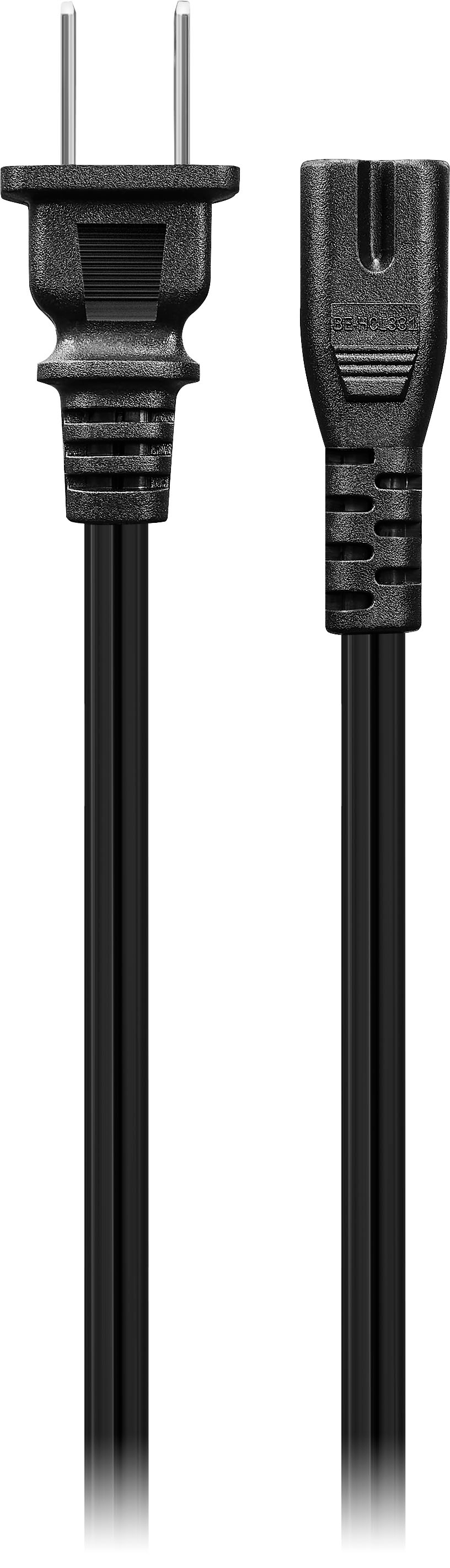 Left View: Cordinate - 10' 2-Outlet 2-USB Extension Cord with Surge Protection - Black Heather