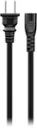 Left. Best Buy essentials™ - 6' 2-Slot Non-Polarized Power Cord - Black.