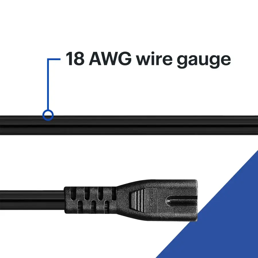 Alt View 14. Best Buy essentials™ - 6' 2-Slot Non-Polarized Power Cord - Black.