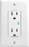 Best Buy essentials™ - 2 Outlet InWall 1080 Joules Surge Protector - White - Front_Zoom